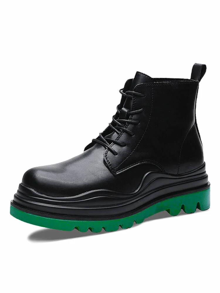 Men Stylish Non Slip Lace Up Casual Tooling Ankle Boots