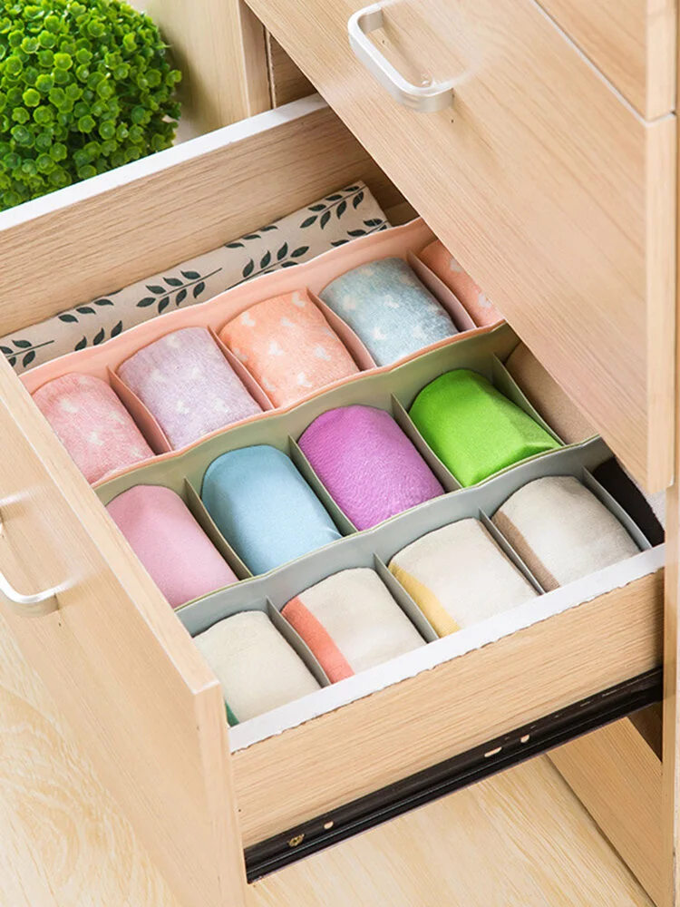 Multi-Grid Plastic Drawer Storage Box Home Desktop Socks Underwear Tie Compartment Storage Box