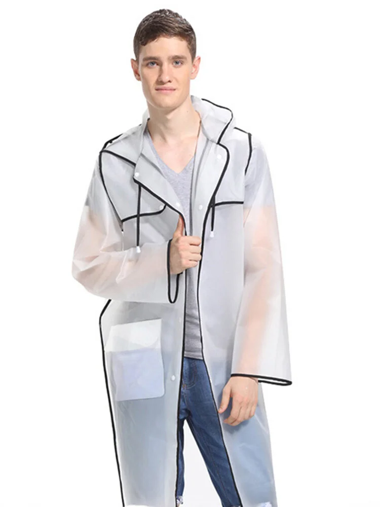 Fashion Couple EVA Environmental Raincoat Transparent Outdoor Travel Vattentät Raincoat