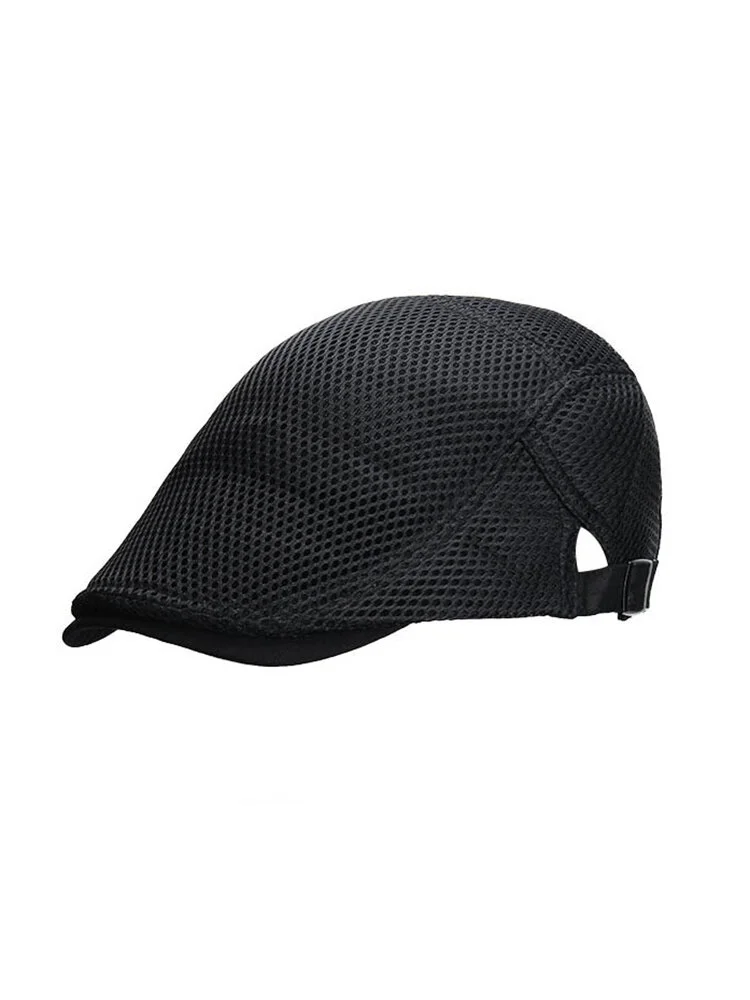 Men Women Beret Forward Cap Breathable Mesh Cap Peaked Cap