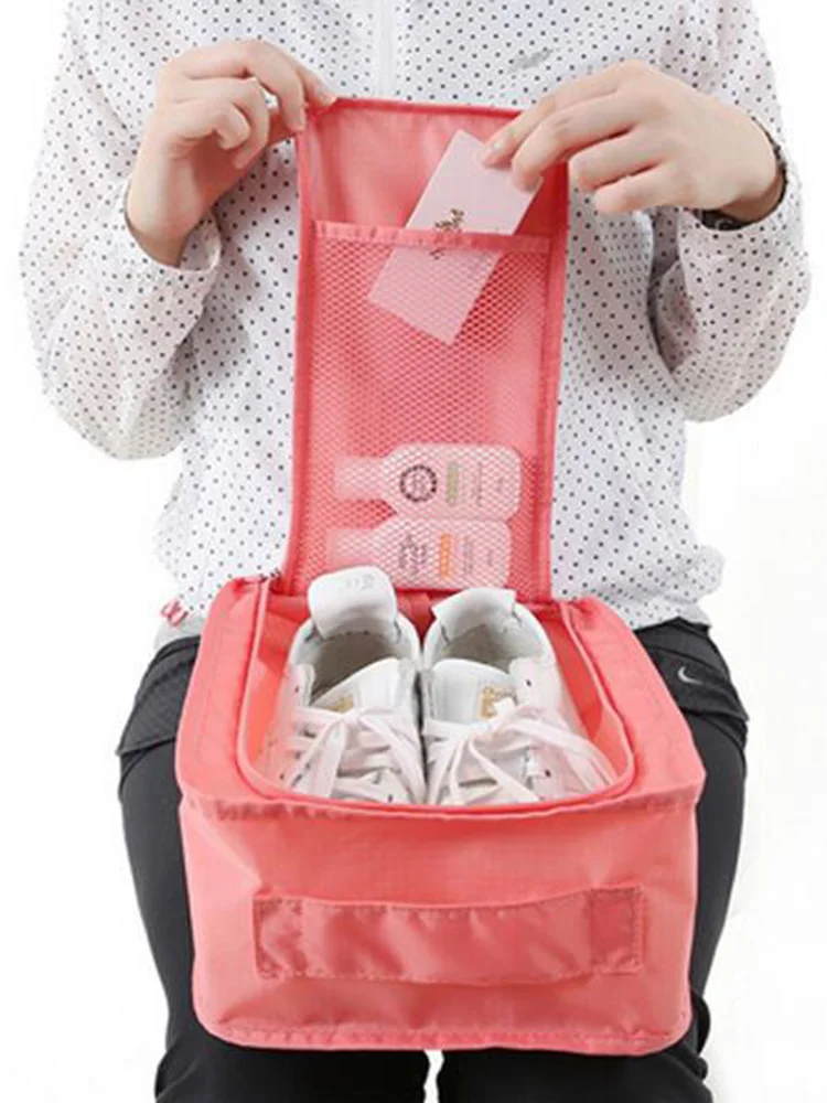 Nylon Thickened Waterproof Travel Bag Folding Portable Shoes Storage Boxes Removable Organizer