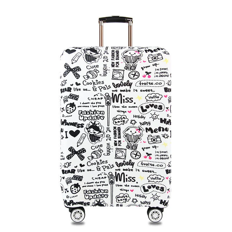 Graffiti Style Elastic Luggage Cover Trolley Case Cover Durable Suitcase Protector