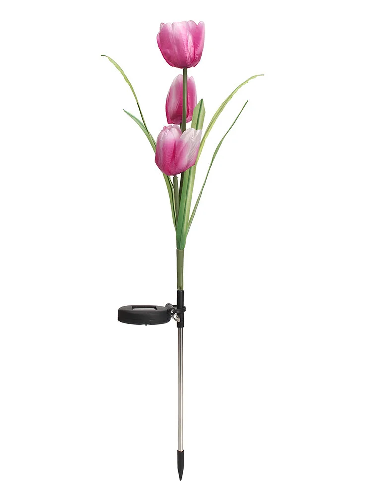 Solar Power Tulip Flower Garden Stake Landscape Lamp Outdoor Yard LED Light