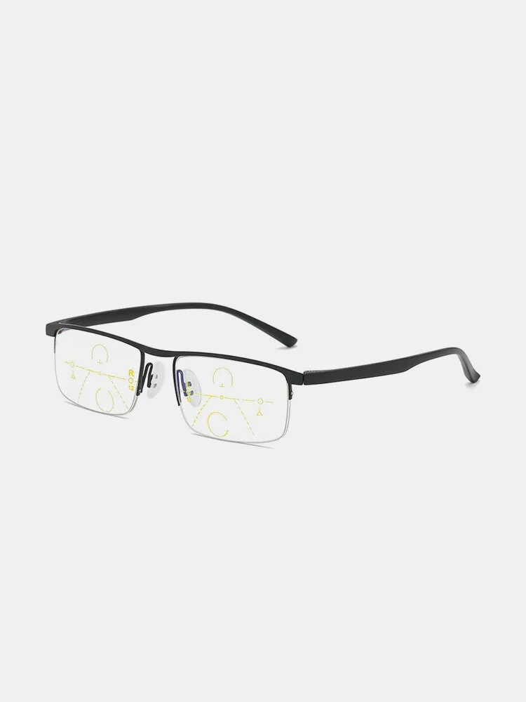 Unisex Light Multi-focus Anti-blue Light Anti-fatigue Flexible Vogue Computer Square Reading Glasses