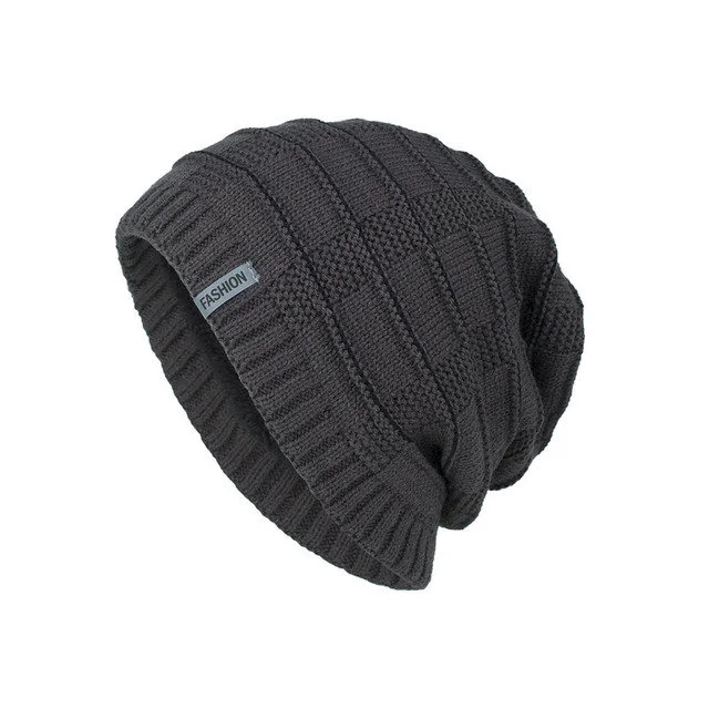 New Plus Stair Pattern Fashion Cloth Standard Head Cap Knitted Sweater Cap