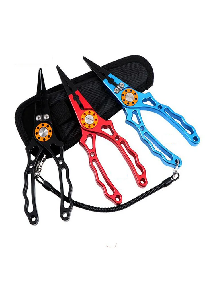 CNC Multifunctional Fishing Pliers Fishling Line Tools Fishing Equipment-Red/Black/Blue