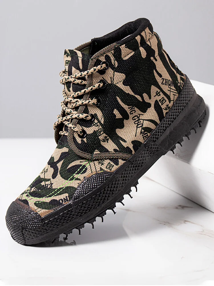 Men Hard Wearing Camouflage Pattern Lace-up Outdoor Liberation Boots