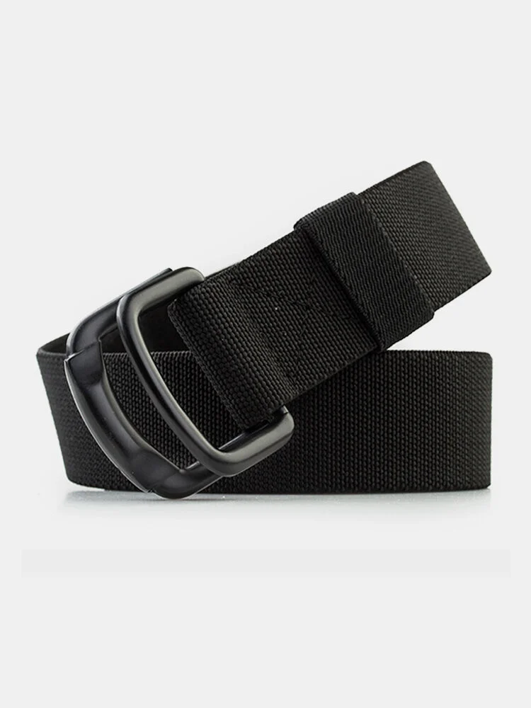 Mens Weave Canvas Web Elasticity Belt Outdoor Slider Buckle Durable Adjustable Ring Belt