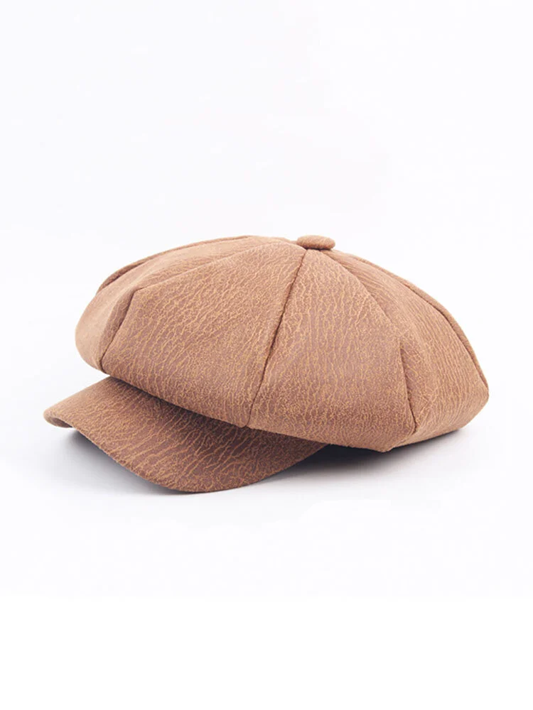 Women Mens Cortical Cracked Pattern Octagonal Cap Casual Simple Painter Hat Newsboy Beret Caps