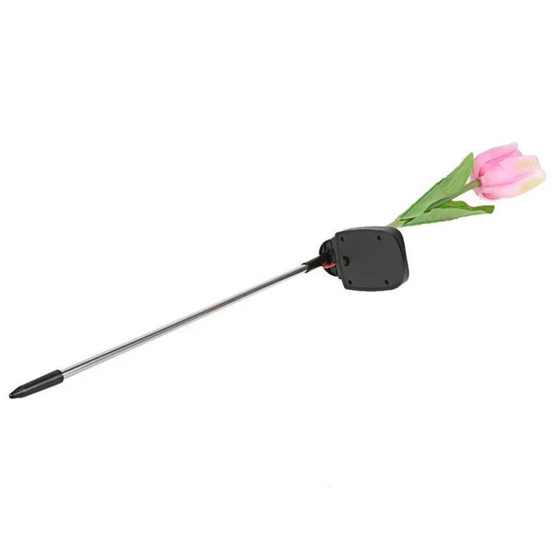 Garden Stake Landscape Lamp Outdoor Yard LED Light Solar Power Tulip Flower