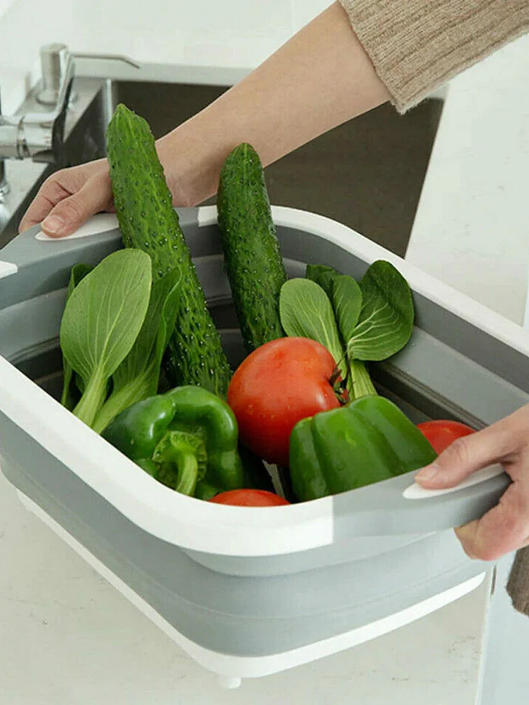 Multi Board Tool Fruit Vegetables Drain Basket Foldable Storage Basket