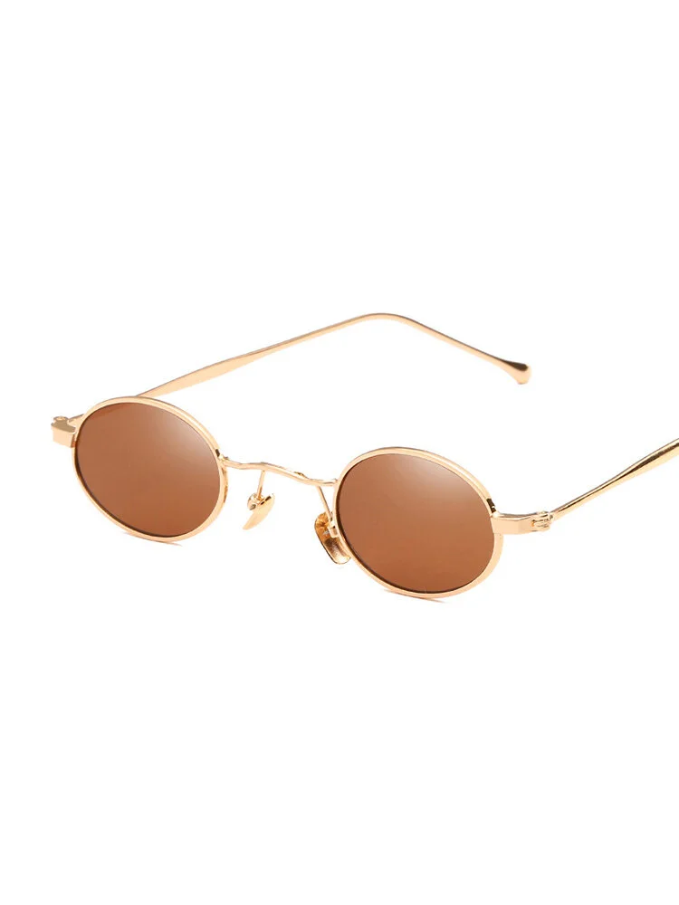 High-definition Visual UV 400 Protection Easy to Clean Small Round Frame Metal Sunglasses