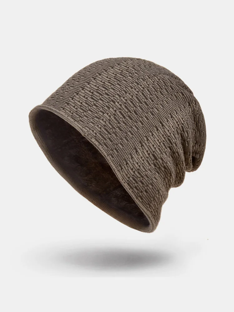 Men Wool Plus Thick Winter Keep Warm Windproof Knitted Hat