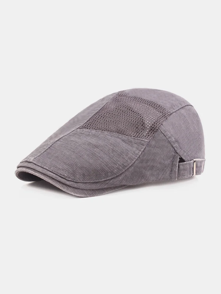 Breathable Mesh Men’s Cotton Beret Retro Forward Hat Simple Cap