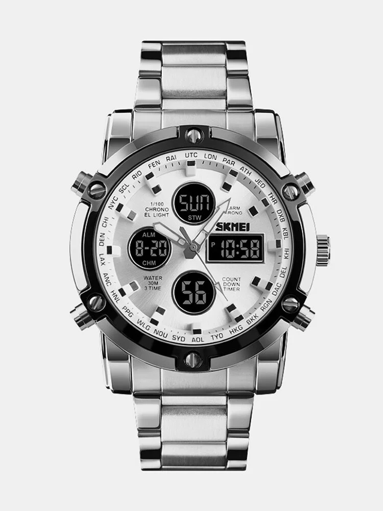 Multifunctional Big Dial Men Business Watch Alarm Luminous Waterproof Quartz Watches