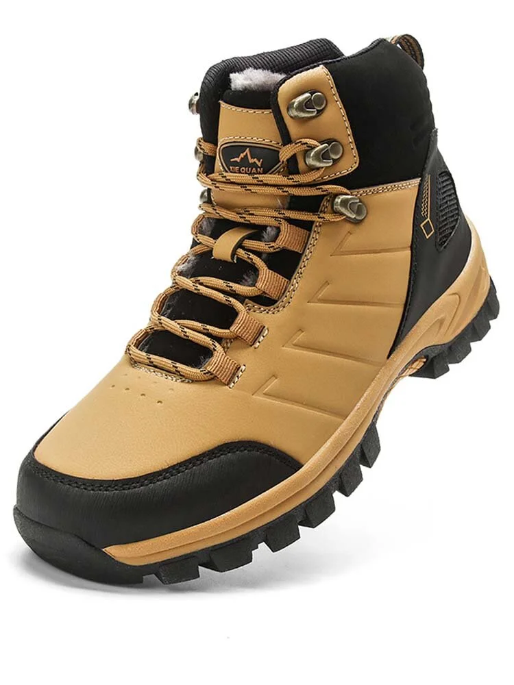 Men Outdoor Non Slip Plush Lining Casual Hiking Boots